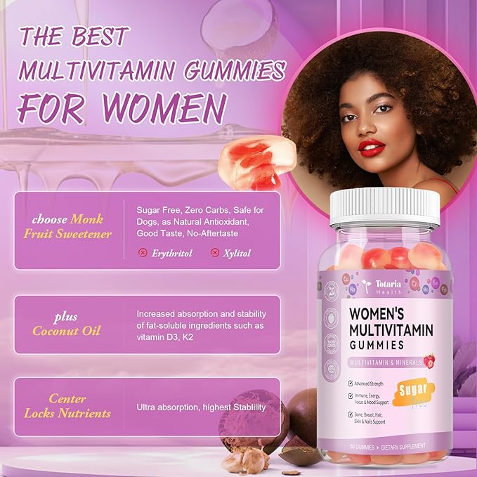 Totaria Multivitamin Gummies for Women &amp Men Bundle Strawberry Flavor