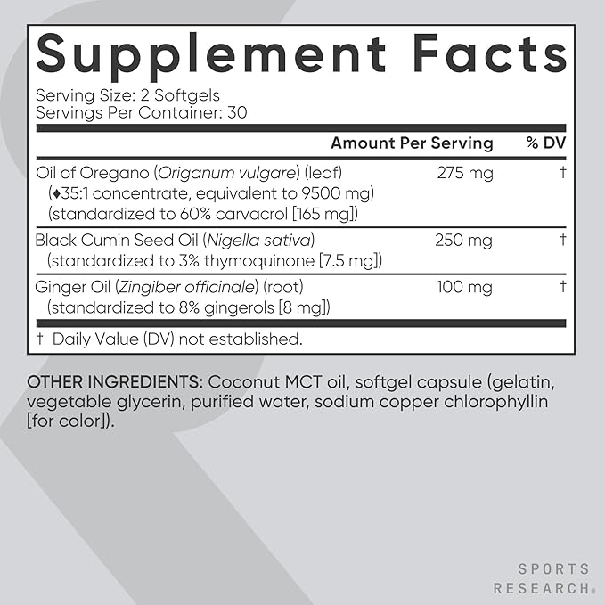 Sports Research® Antioxidant Support Pack - Oil of Oregano 9500mg + Triple Strength Astaxanthin 12mg + Liposomal Vitamin C Supplement 1000 mg