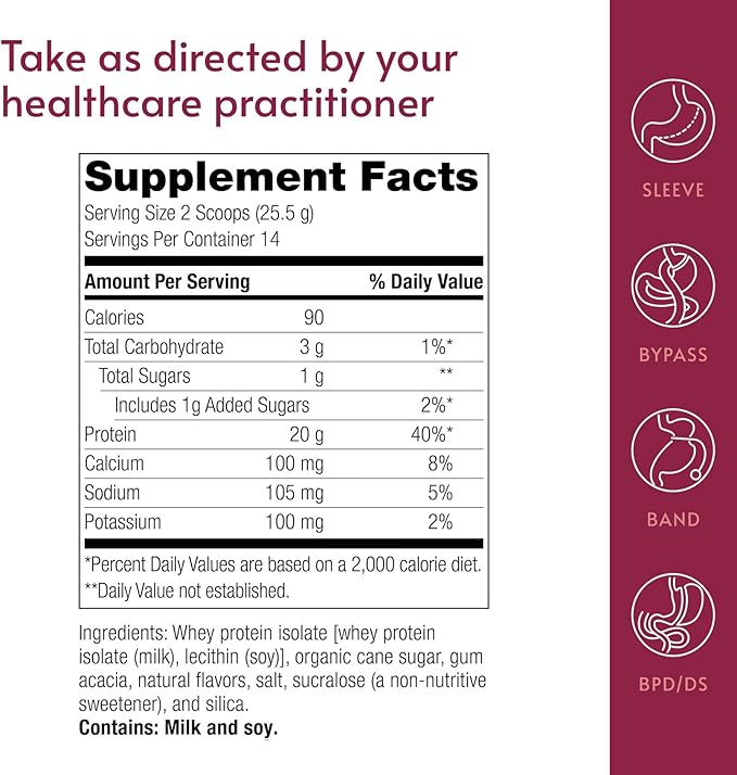 Bariatric Advantage High Protein Supplement Mix - Protein Powder - 20 g Protein - for Pre- &amp Post-Bariatric Surgery Patients - Iron Calcium &amp More - Vanilla - 14 Servings