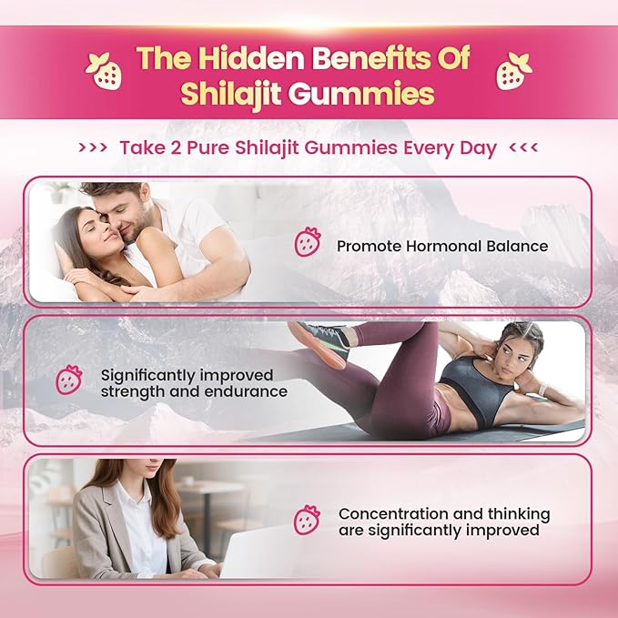 VivoNu Shilajit for Women Contains Tongkat Ali Ashwagandha* Ginger Saffron for hormonal* Balance &amp Energy | Tasty Shilajit Strawberry Flavor with Pure Himalayans Shilajitn* (1 Bag)