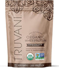 Truvani Organic Whey Protein Powder | Chocolate | 20g Grass Fed Whey Protein | 20 Servings | USDA Organic &amp Non-GMO | Gluten Free | No Gums No Soy No Stevia No Added Sugars