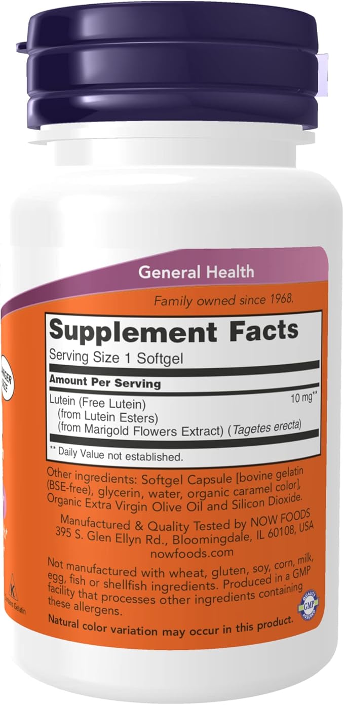 NOW Foods Lutein 10 mg Softgels 120 (Pack of 2)