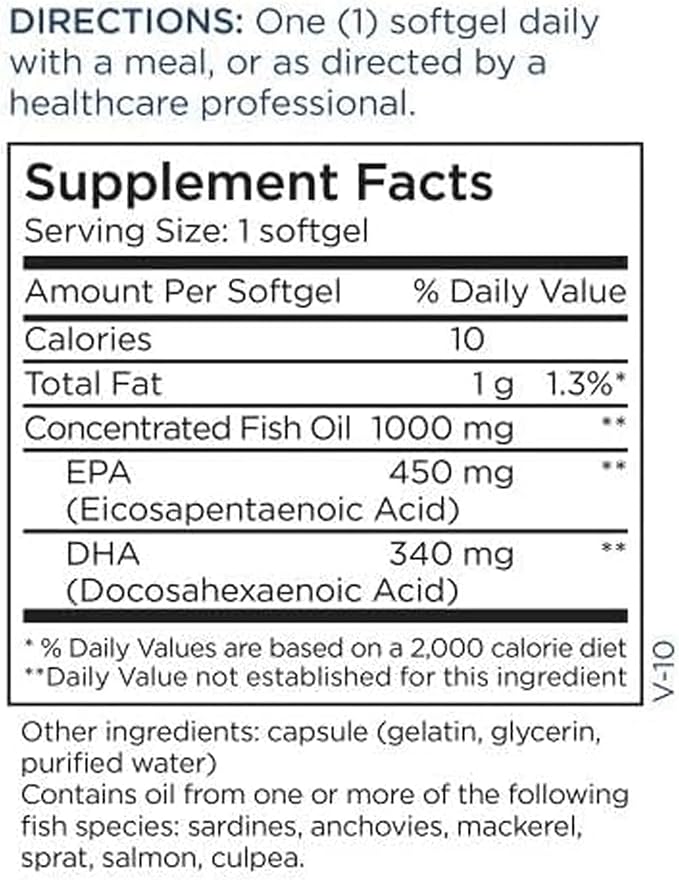 Metabolic Maintenance Mega Omega Extra Strength - EPA DHA Omega 3 Supplement 1000mg Concentrated Fish Oil - Heart Immune + Neurological System Support (90 Softgels)