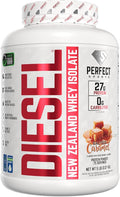 PERFECT SPORTS Diesel 100% New Zealand Whey Protein Isolate | Stevia Sweetened No Artificial Ingredients Keto | 0g Carb 0g Fat 27g Protein | 5 Pounds (Salted Caramel)