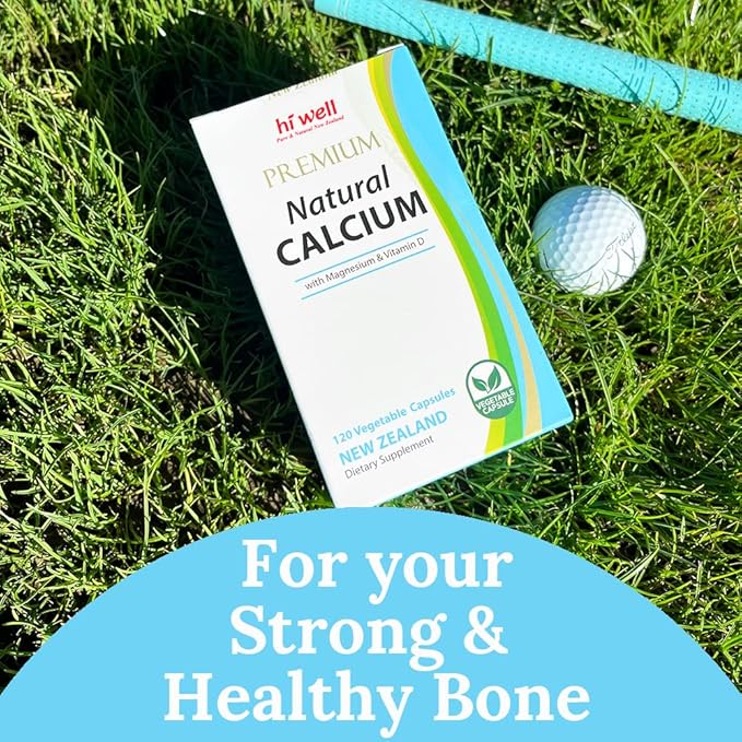 (Pack of 3) Hi Well Premium Natural Calcium with Magnesium &amp Vitamin D 120Vegetarian Capsules