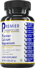Premier Research Labs Calcium Magnesium Powder - Natural Coral Calcium Powder for Bone Health Mix with Water for Alkaline PH Balance - 8 oz