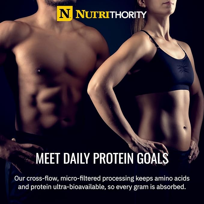 Nutrithority - Isothority Isolated Whey Protein Powder with Ultra-Absorbable Protein and BCAAs to Build Muscle and Accelerate Recovery Keto Friendly Low Carbs Gluten Free (Milk Chocolate)