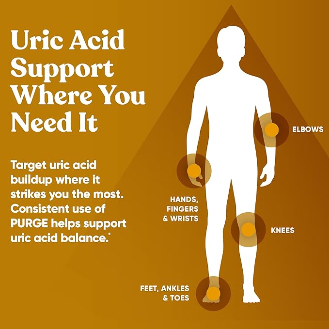 Eu Natural Purge Uric Acid Flush - Eat &amp Drink What You Want - Uric Acid Support for Joints &amp Mobility with Celery Seed Tart Cherry &amp Chanca Piedra - 120 Vegetarian Capsules