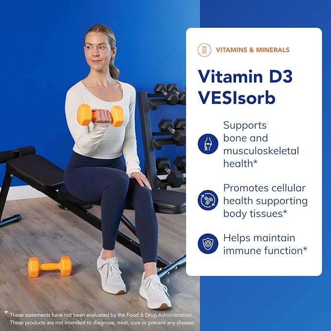 Pure Encapsulations Vitamin D3 VESIsorb | Supplement to Support Bones Heart Colon Breast Health and Enhanced Vitamin D Absorption* | 60 Caplique Capsules
