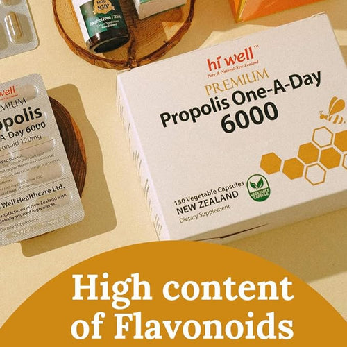(Pack of 3) Hi Well Premium Propolis 6000 Flavonoid 120mg 150Capsules
