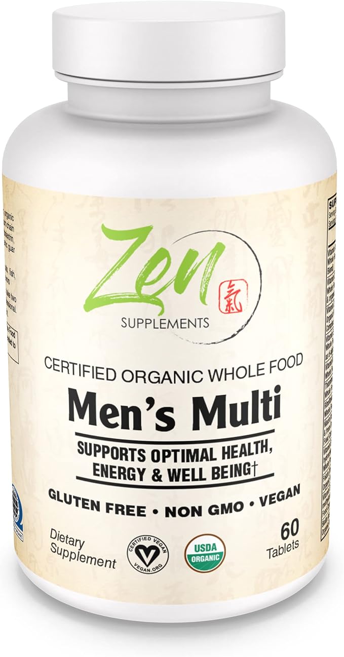 Zen Supplements Whole Food Organic Mens Multivitamin - 60 Tablets