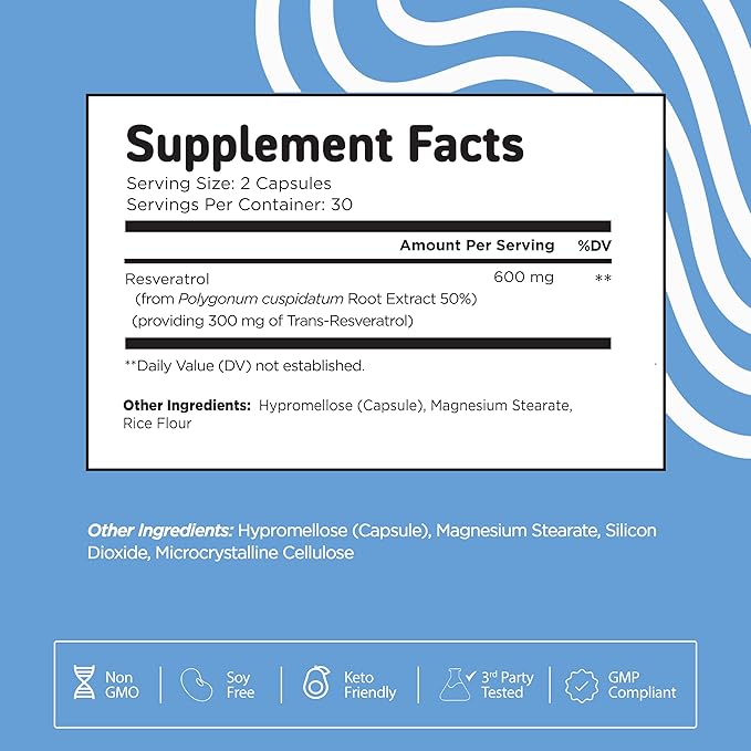 Vital Vitamins Resveratrol 60 ct + Creatine Capsules 120 ct