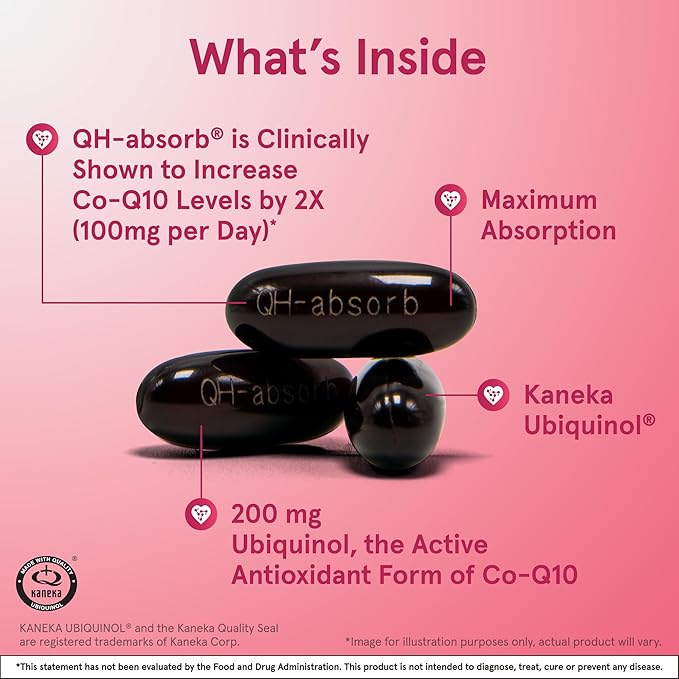 Jarrow Formulas QH-Absorb 200 mg - High Absorption Co-Q10 - Active Antioxidant Form &amp MagMind Brain Health with Magtein (Magnesium L-Threonate) Dietary Supplement