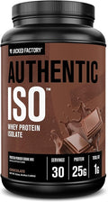 Jacked Factory Authentic ISO Whey Protein Isolate Powder - Low Carb Non-GMO Muscle Building Protein w/No Fillers Post Workout Recovery - 30 Servings Chocolate