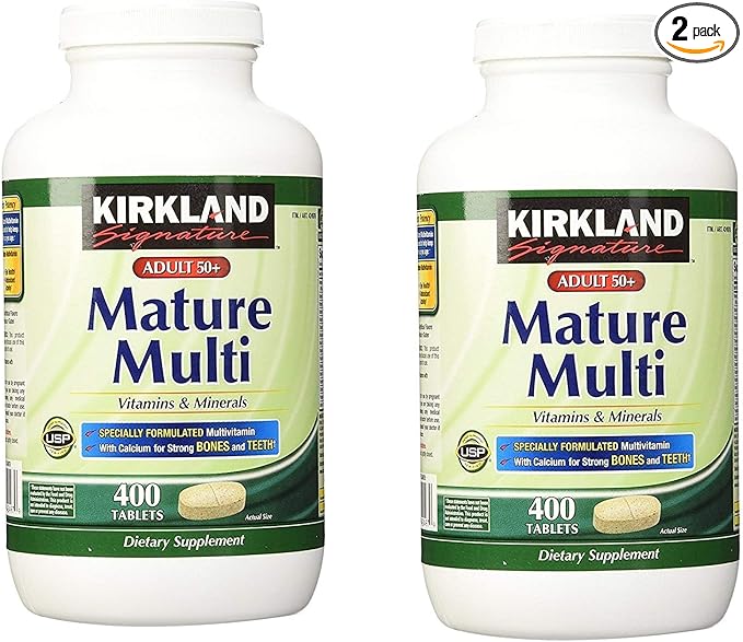 Kirkland Signature Adult 50+ Multi Vitamins &amp Minerals 400 Tablets (2 Pack)