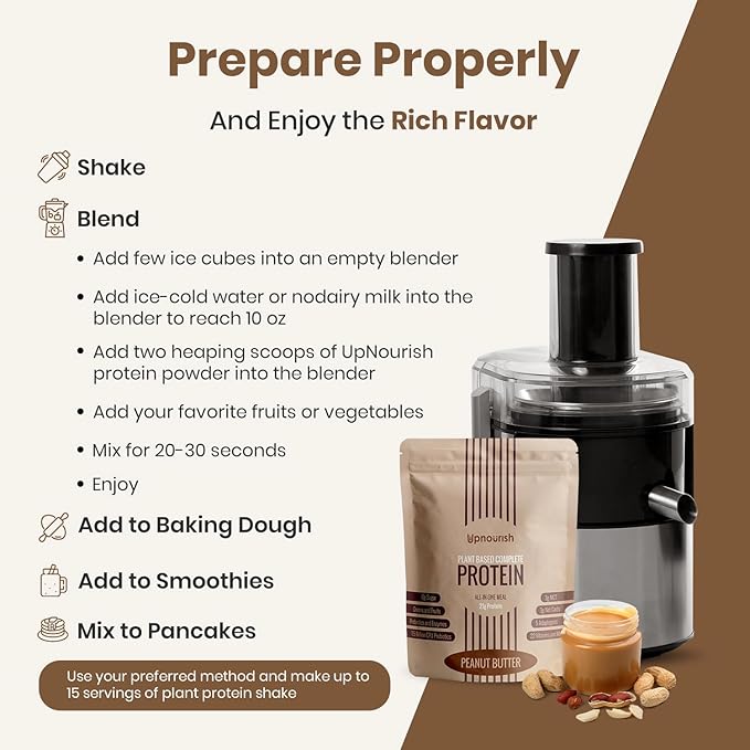UpNourish Peanut Butter Vegan Protein Powder 54 Superfoods Powder1.5 Billion CFU Probiotics 21g Plant Based ProteinNo Sugar No Dairy No GMO Dairy FreeMeal Replacement Shake Keto-Friendly Low-Carb D