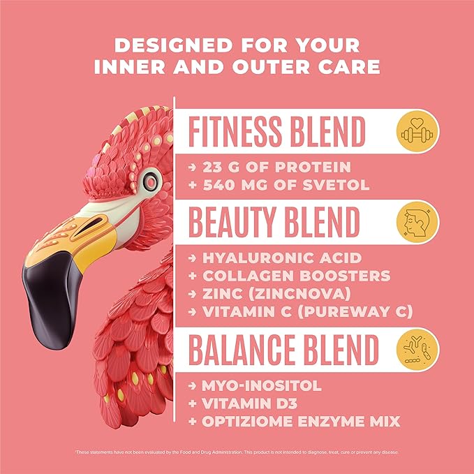 BIRDMAN Fitmingo Vegan Protein Powder with Inositol Collagen Boosters Hyaluronic Acid and Vitamins | Low Carb Dairy Free Lactose Free Low Calorie | 23g Plant Based Vanilla Protein Powder