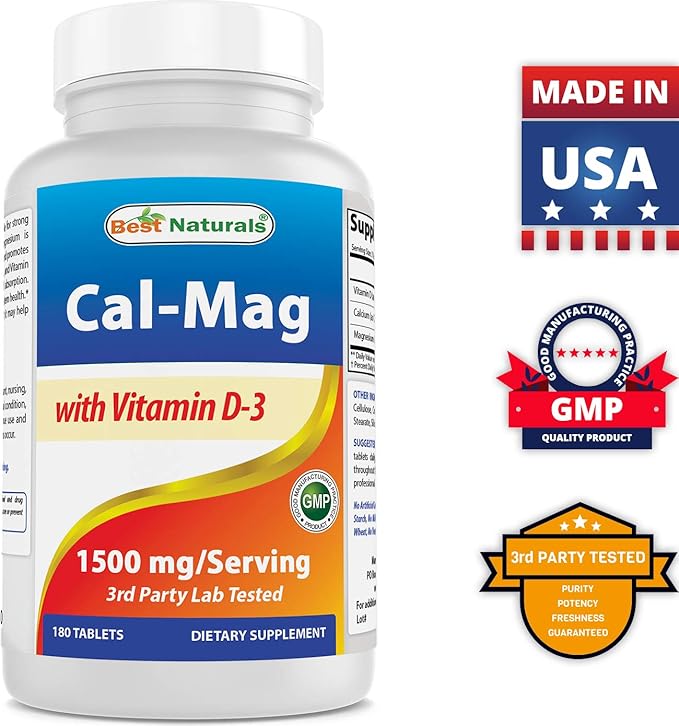 Best Naturals Calcium Magnesium with Vitamin D3 1500mg &amp Potassium Citrate 99mg