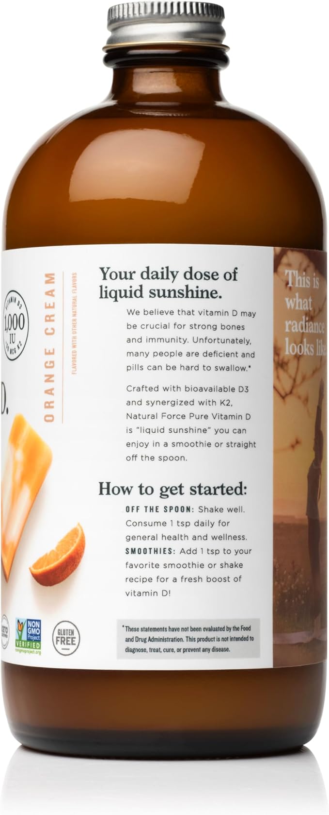 Natural Force Pure Vitamin D Orange Cream 16 fl oz Organic Pure C8 MCT Oil 32 oz