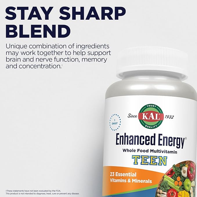 Kal Enhanced Energy for Teens Tablets 60 Count