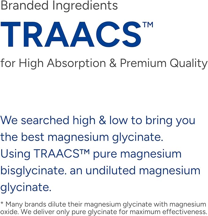 Magnesium Glycinate Tiny Pills - 90 Capsules Easy to Swallow