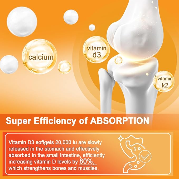 Vitamin D3 20000 IU + K2(MK7) 200mcg L-MethylFolate 15mg &amp Methyl B12 Gummies