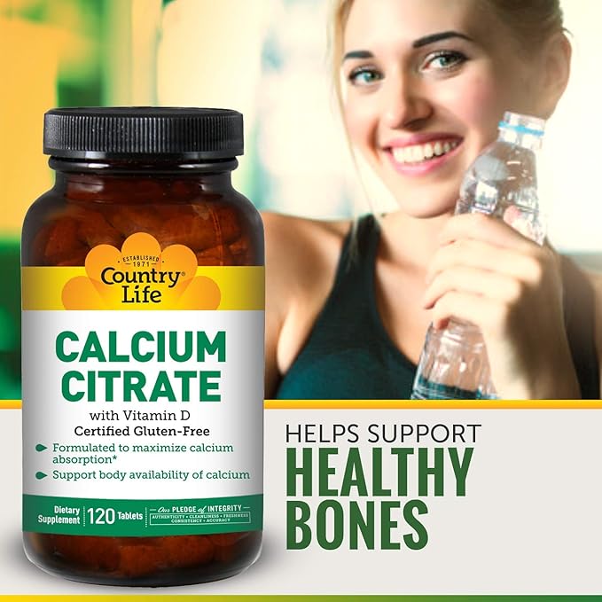 Country Life Calcium Citrate with Vitamin D - 120 Count