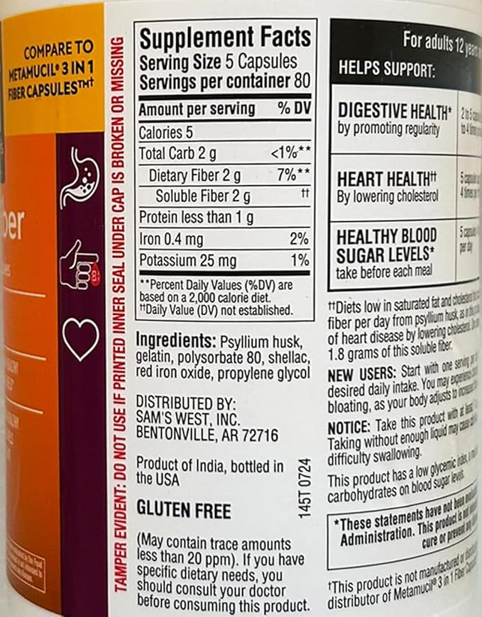 Member's Mark Fiber Capsules 2Pack (400 Count) Liquids Toothpaste etc. for at Least