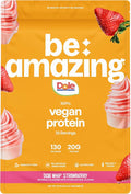 Be Amazing Vegan Protein Powder | 20g Plant-Based Protein with Prebiotics Fibers | Sugar-and-Gluten-Free Shake Mix Low Carb Non-Dairy Smoothie | Dole Whip Strawberry 25 Servings
