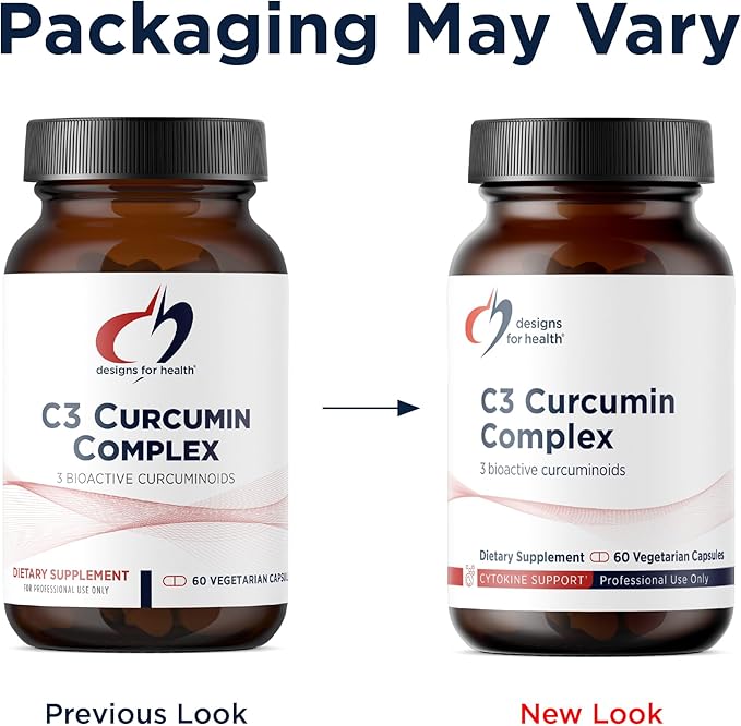 Designs for Health C3 Curcumin Complex - Highly Bioavailable Curcuminoid Turmeric Supplement 400mg with 3 Bioactive Curcuminoids - Non-GMO Gluten-Free + Vegetarian (60 Capsules)