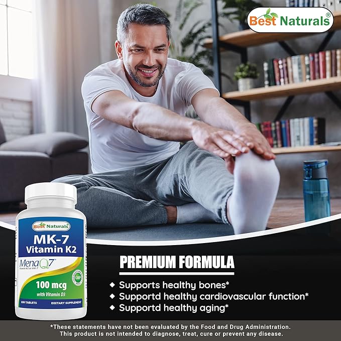 Best Naturals Vitamin K2 (MK7) with D3 &amp Vitamin D3 10000 I