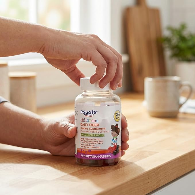Fiber Gummies Kids Kids Gummies with Inulin &amp Soluble Blend No Added Sugar Mixed Berry Flavor 72 Count