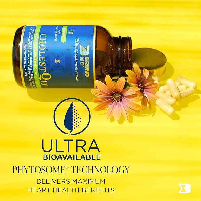CholestQ10 Supplement Supports HDL Cholesterol &amp Triglyceride Levels already within the normal range with Curcumin Clinically Proven Ingredients Natural Cynara Cardunculus 60 Capsules