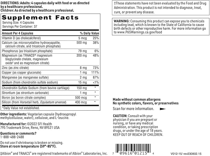 Klaire Labs Cal-Assimilate Plus - Triple Calcium Bone Support Complex with Vitamin D3 Key Minerals &amp Chondroitin Sulfate Hypoallergenic &amp BSE-Free (150 Capsules) (Pack of 2)