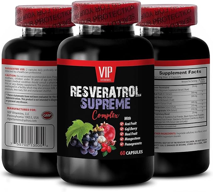 Antioxidant plus - anti-aging pill - SUPREME RESVERATROL 1200MG - resveratrol plus resveratrol supplement organic trans resveratrol supplement organic grape juice supplement 2 bottles 120 capsules