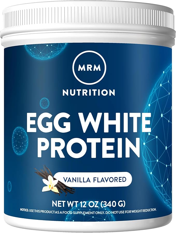 MRM Nutrition Egg White Protein - Sugar Free Vanilla Flavored Powder 23g Fat-Free Protein with Digestive Enzymes Free of Dairy Gluten and Soy High Biological Value - 10 Servings