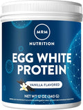 MRM Nutrition Egg White Protein - Sugar Free Vanilla Flavored Powder 23g Fat-Free Protein with Digestive Enzymes Free of Dairy Gluten and Soy High Biological Value - 10 Servings