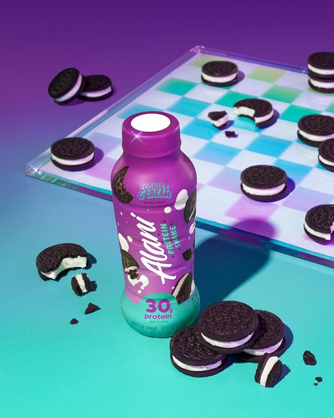 NEW Alani High Protein Shake Cookies and Cream - Ready to Drink160 Calories 30g Protein12 Fl Oz (6 Pack) REPACKAGED BY *Trendy Stuff Online*