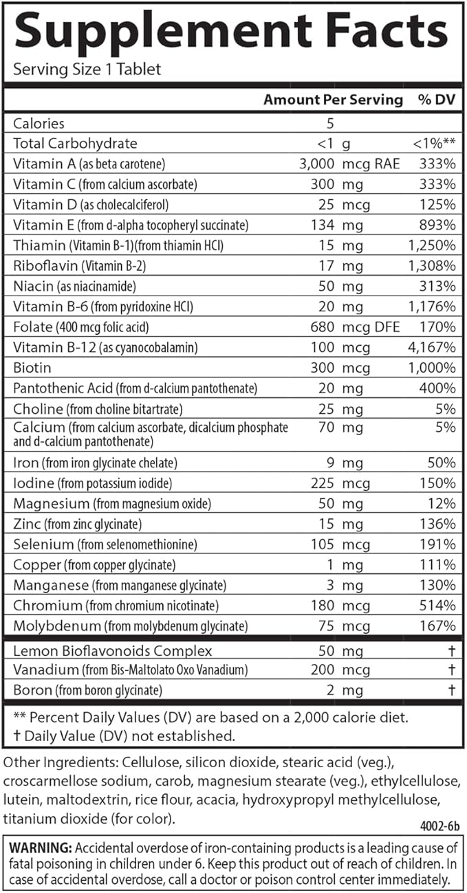 Carlson - Super 1 Daily Vegetarian Multiple Formula Multivitamin Optimal Wellness 180 Tablets