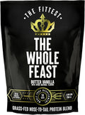 The Fittest Whole Feast Beef Protein Powder - Butter Vanilla - Grass Fed Nose to Tail Carnivore Blend Including Liver Colostrum and Whole Bone - BCAAs - 14g Collagen - 21g Total Protein