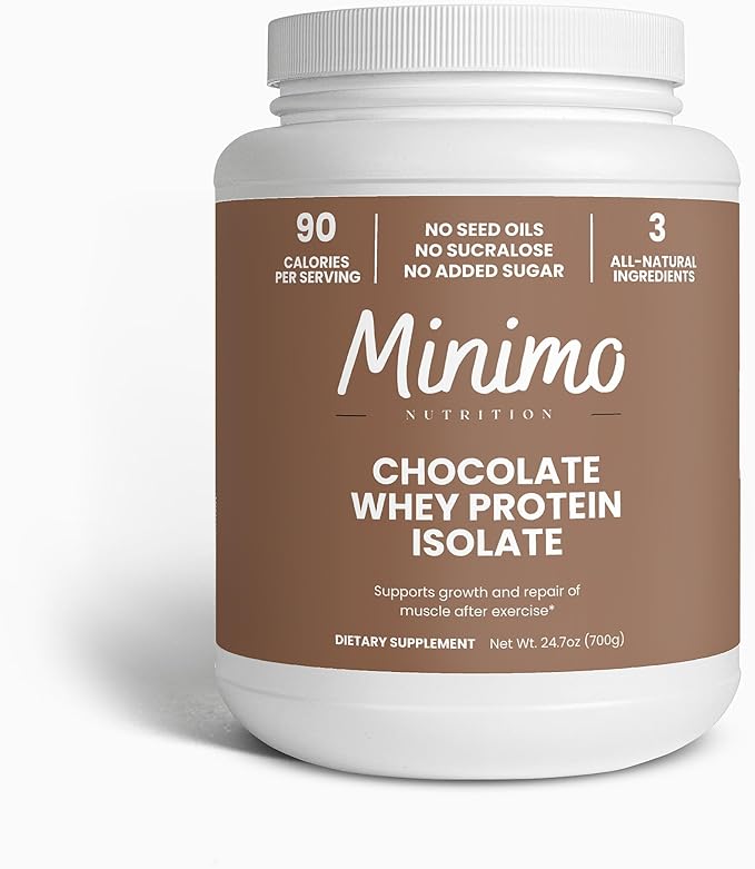 Whey Isolate Protein Powder Only 3 Ingredients Whey Protein Isolate No Seed Oils No Added Sugar No Sucralose 1.51 lbs (1.54 Chocolate)