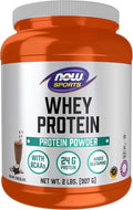 NOW Foods Sports Nutrition Whey Protein 24 G With BCAAs Creamy Chocolate Powder 2-Pound
