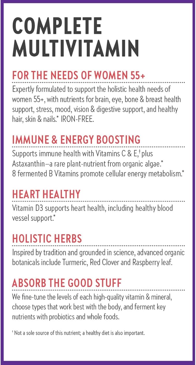 New Chapter Women’s Multivitamin 55+AstaxanthinB6B12D3Vitamin C &amp ZincImmuneHeartCellular Energyand Bone SupportGentle on The StomachDailyNon-GMOGluten-Free96 Tablets(Pack of 2)