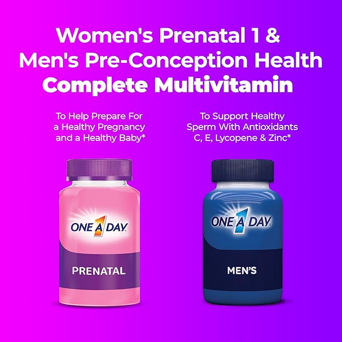 One A Day Men's &amp Women's Pre-Pregnancy Multivitamin Softgel including Vitamins A Vitamin C Vitamin D B6 B12 Folic Acid &amp more 30+30 Count Supplement for Before During and Postnatal