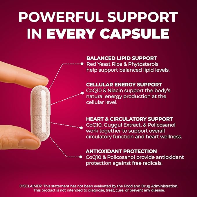 Natural Supplement with CoQ10 Red Yeast Rice Niacin Policosanol and Guggul. The Natural Way. by New Health Plus 60 MG Co-Q10 (120 caps)
