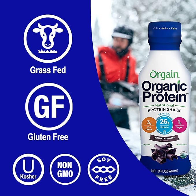 Orgain Organic &amp Clean Protein Shakes Creamy Chocolate (12 Pack)