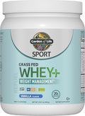 Garden of Life SPORT Whey Plus Weight Management with Amino Energy - 20g of Grass Fed Protein Isolate for Women and Men - Vanilla Powder - With Capsimax 2 Billion CFU Probiotics About 15 Servings