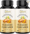 Liposomal Turmeric Curcumin Supplement - 2000mg 95% Curcuminoid Extract with Piperine - 60 Softgels (2 Bottle)