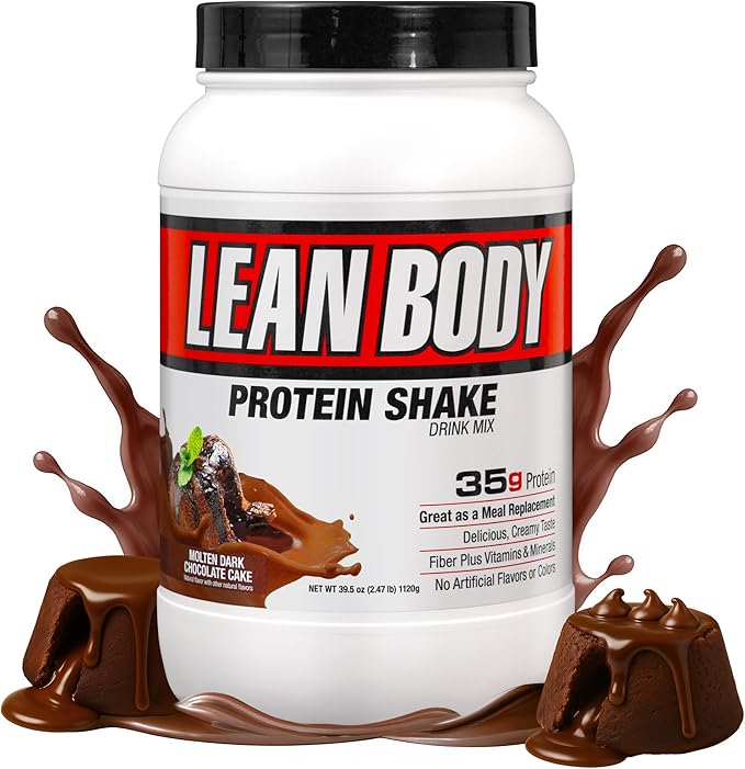 Labrada Lean Body Hi-Protein Meal Replacement Shake Molten Dark Chocolate Cake PACKAGING MAY VARY