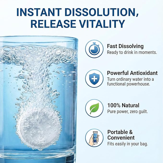 H2 Molecular Hydrogen Water Tablets with Magnesium 100 Counts High PPM Molecular Hydrogen Hydrogen Tablets for Drinking Water Rapid Dissolve Technology Lemon &amp Raspberry Flavors